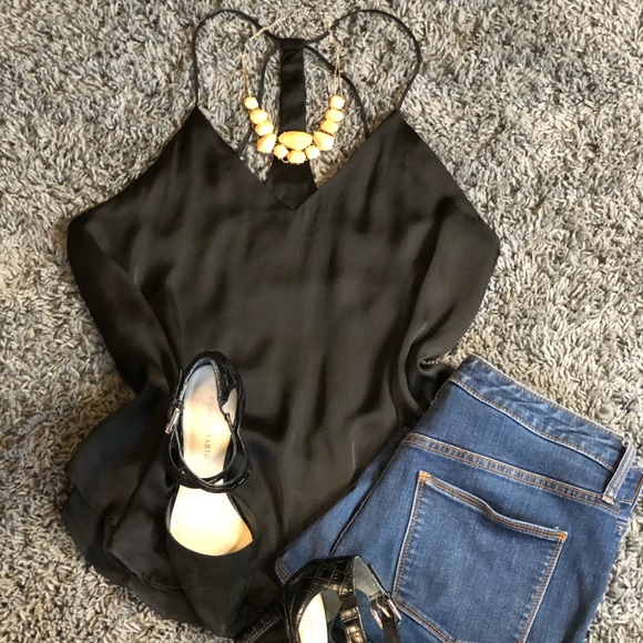 4SI3NNA Tops - 4Si3nna Satin Cami Top Strappy L Sexy